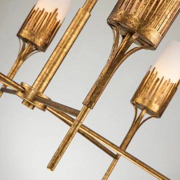 Sawgrass 9 Lt Chandelier in Gold Leaf