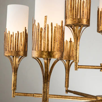 Sawgrass 9 Lt Chandelier in Gold Leaf