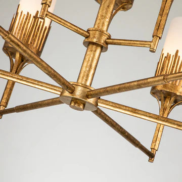 Sawgrass 9 Lt Chandelier in Gold Leaf