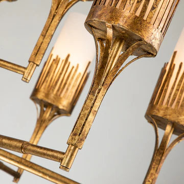 Sawgrass 9 Lt Chandelier in Gold Leaf