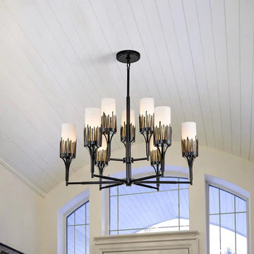 Sawgrass 9 Lt Chandelier in Black