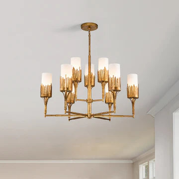 Sawgrass 9 Lt Chandelier in Gold Leaf